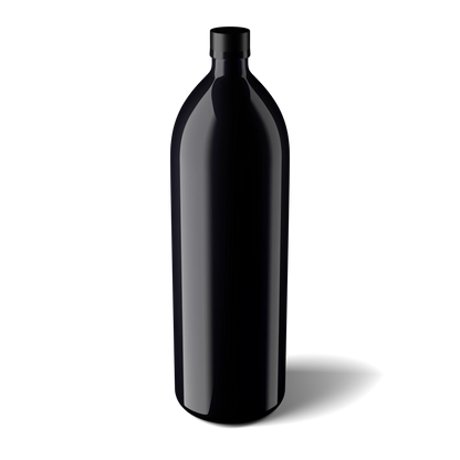 Botella de agua Miron de 1000 ml con tapón de rosca de aluminio negro