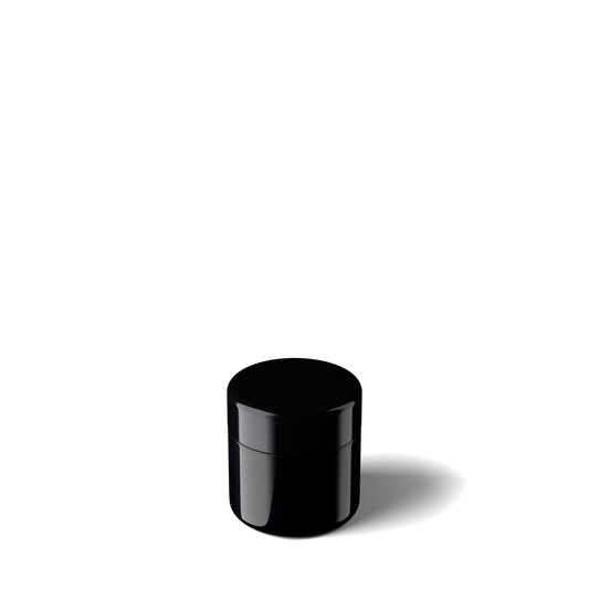 Tarro cosmético Miron de 100 ml con tapa negra