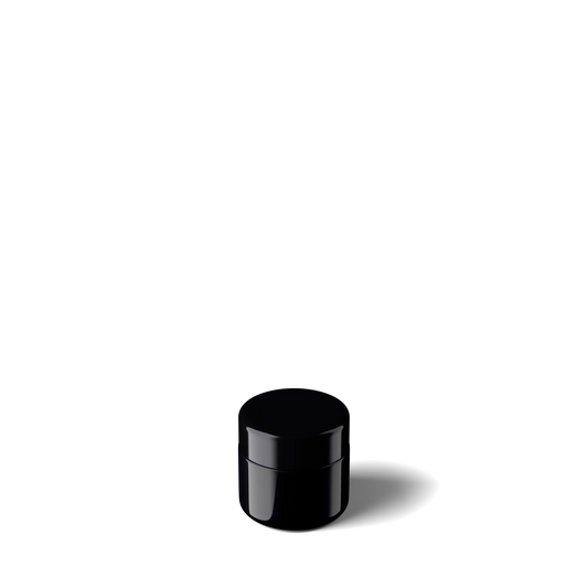 Tarro cosmético Miron de 50 ml con tapa negra