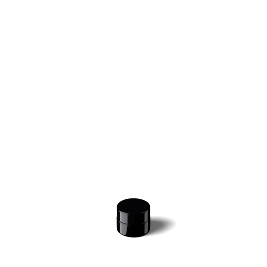 Tarro cosmético Miron de 5 ml con tapa negra